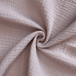 Ткань Муслин Жатый, цвет Пыльно-Розовый (на отрез)  в Томске