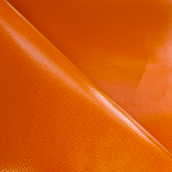 Ткань ПВХ 450 гр/м2, Оранжевый (Ширина 160см), на отрез  в Томске