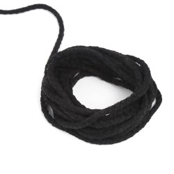 Шнур для одежды тип 2, цвет Чёрный (плетено-вязаный/полиэфир)  в Томске